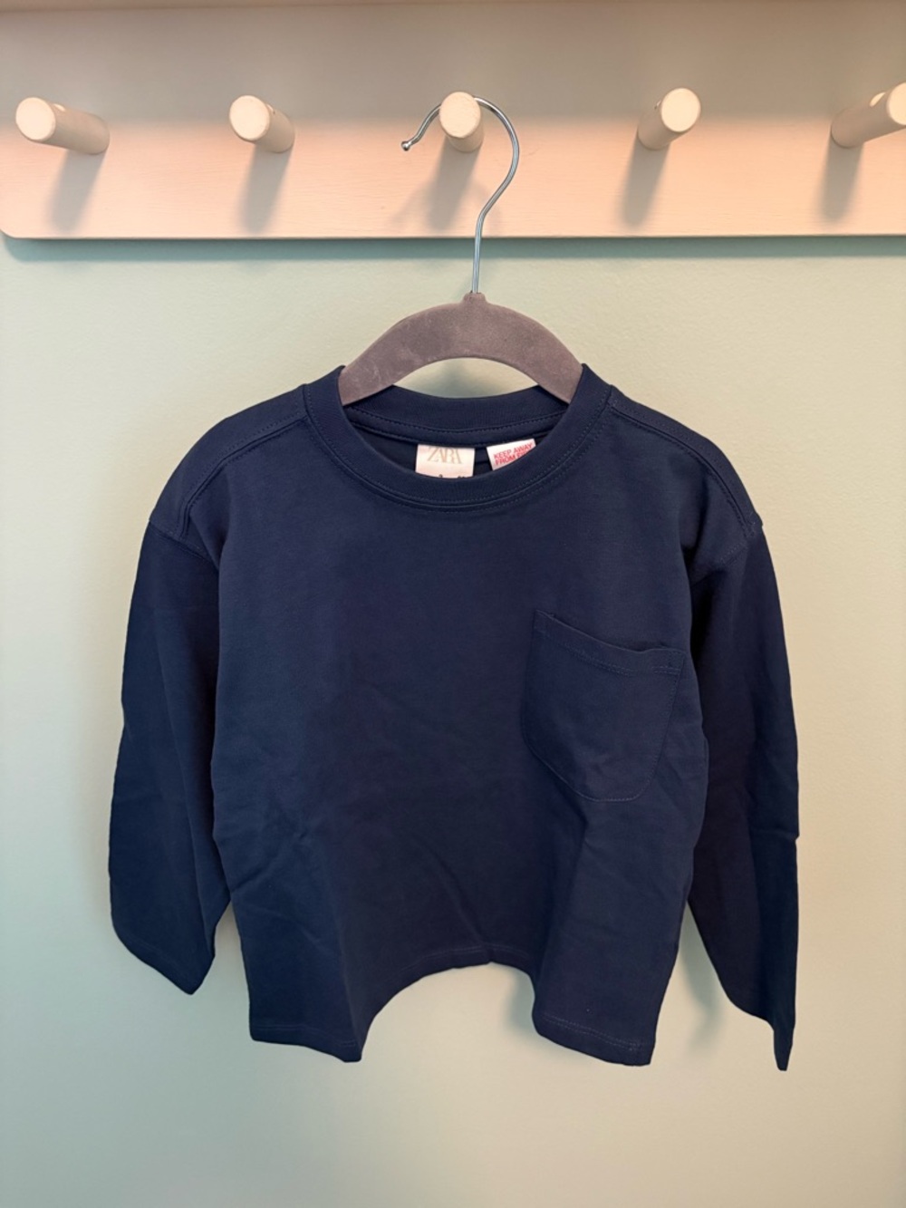 Zara Plain Pocket Long Sleeve T-shirt